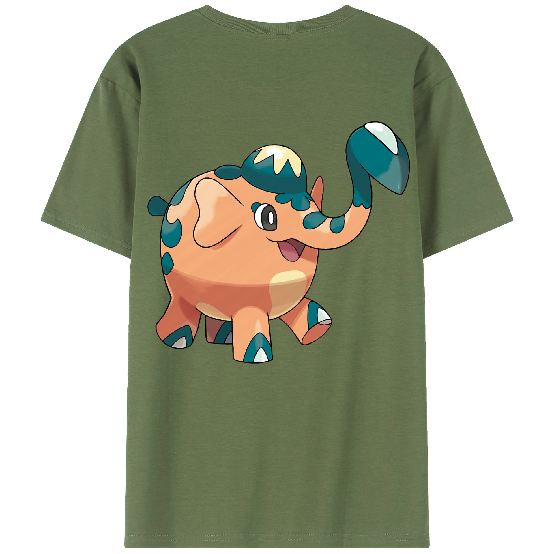 （画像用） ポケットモンスター Pokémon 綿100％ メンズ半袖Tシャツ（バックプリント） 通気性